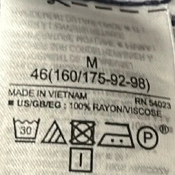 Gap, 100% Rayon/Viscose, Lounge, Roll Sleeves Dress, Blue/White, Size Medium - Picture 6 of 7